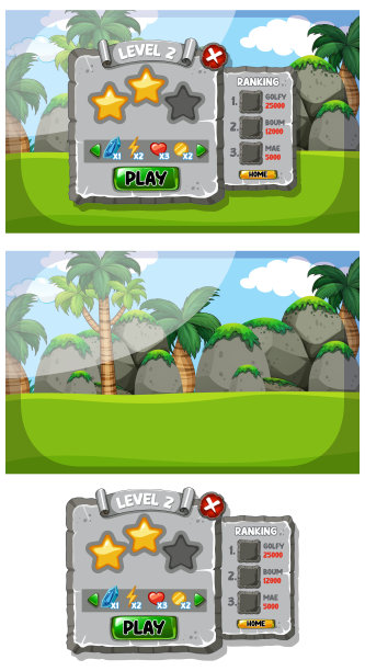 一个带有元素的游戏背景模板图片下载