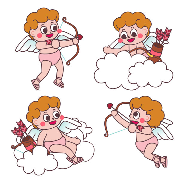 情人节快乐。浪漫情人节设计元素。节日装饰对象图片下载