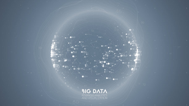 大数据可视化。未来的信息。美学设计的信息。可视化数据的复杂性。复杂数据线程图形可视化。抽象的数据图。图片下载