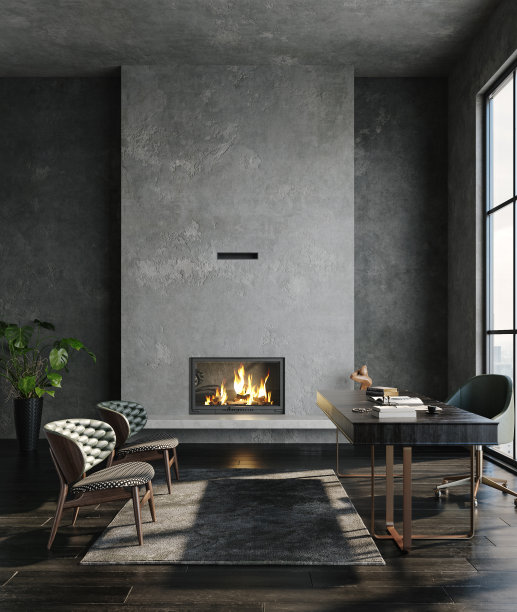 办公室内部在阁楼，工业风格图片下载