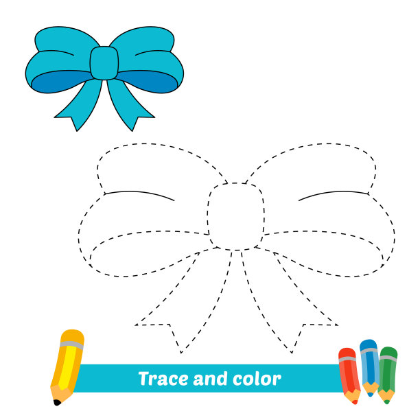 儿童领结的痕迹和颜色图片下载