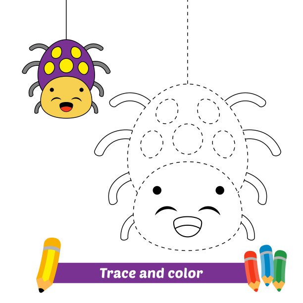 追踪和颜色的孩子蜘蛛图片下载