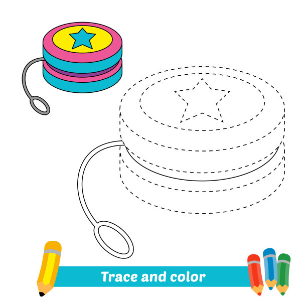 追踪和彩色儿童溜溜球图片下载