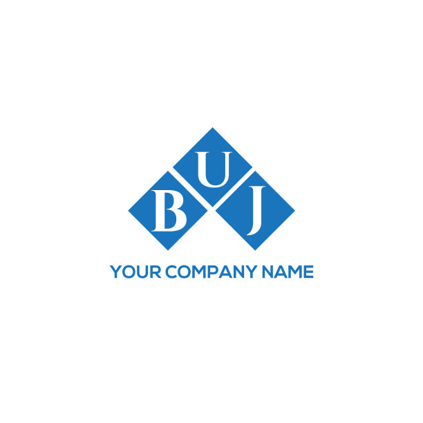 白色背景上的BUJ字母标志设计图片下载