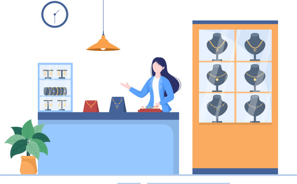 珠宝店提供项链、耳环和图片下载