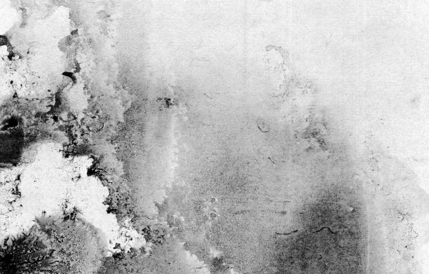 抽象山水水彩手绘插画。黑白水彩景观极简主义图片下载