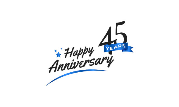 45周年庆典用蓝色的勾图片下载