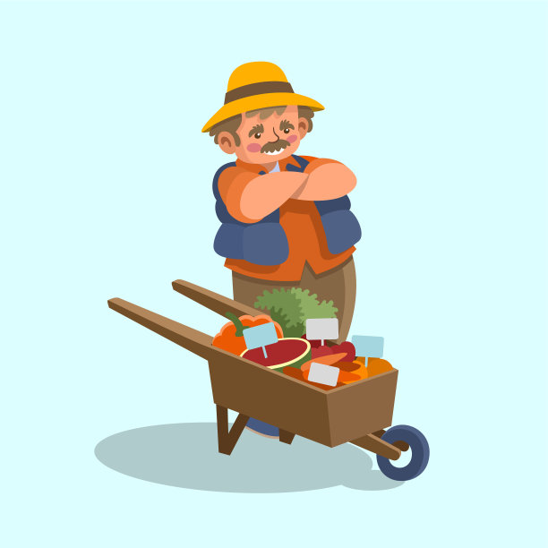 手绘平设计农贸市场图片下载