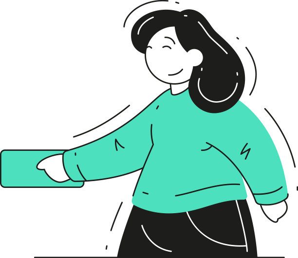 女人站在那里，对着什么东西指指点点图片下载