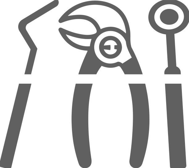 牙科手术工具灰色图标图片下载
