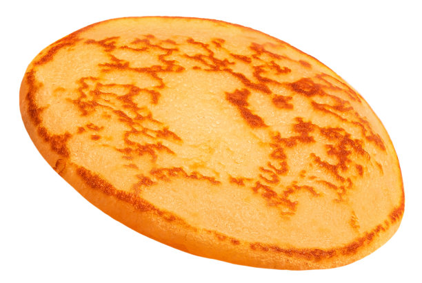 松软的煎饼孤立在白色背景。图片下载