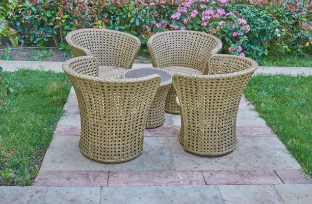 园林藤条家具近平面图图片下载