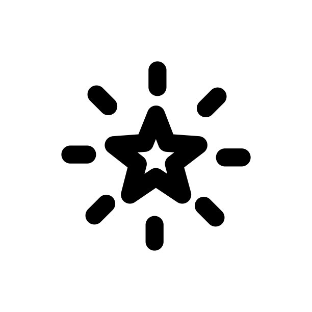 简单的闪闪发光的星星图标，矢量线图标的白色背景。图片下载