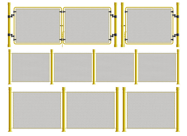 采用写实风格的金属丝栅栏和大门设置图片下载