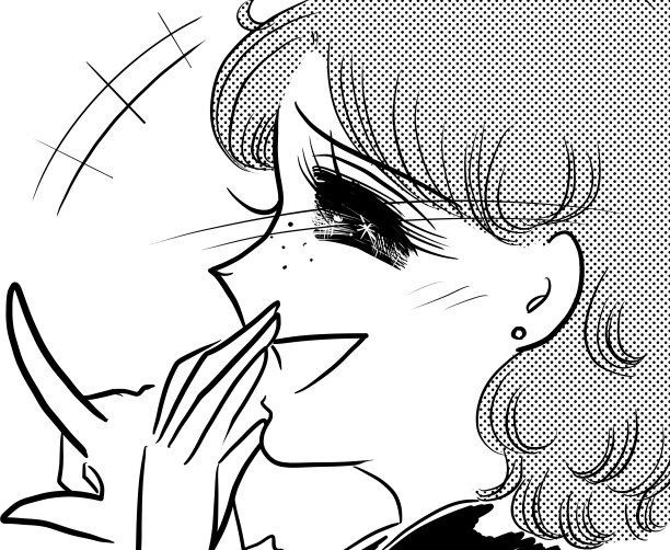 彩色插图的一个女孩有一个很好的时间聊天，她的70岁的shoujo漫画女友。图片下载