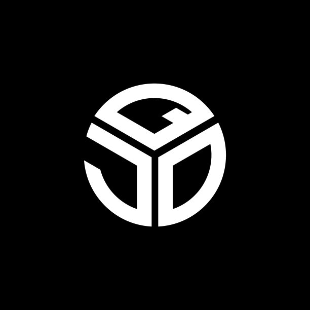 黑色背景QJO字母标志设计图片下载