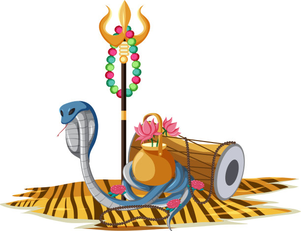 不同的印度元素和蓝蛇图片下载