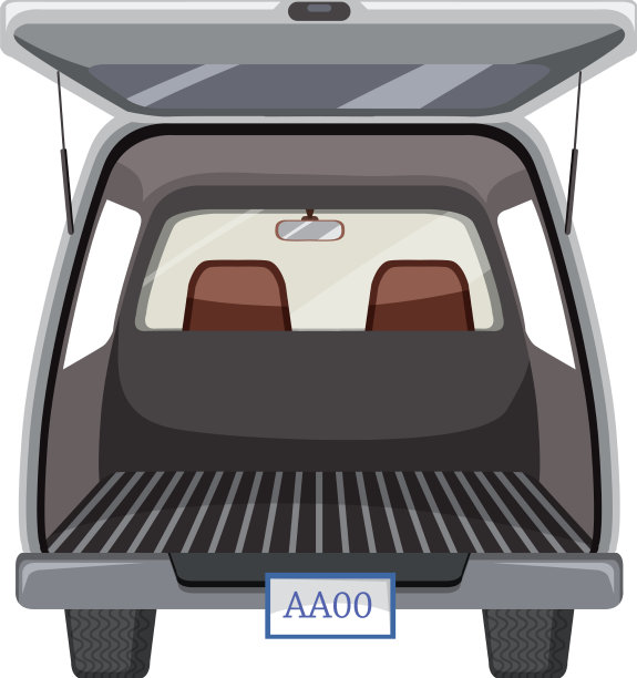 白色背景的汽车行李箱图片下载