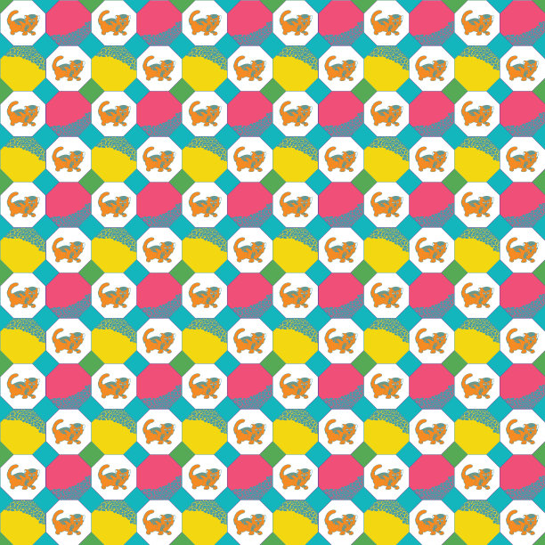 孩子们的新奇几何异想天开和有趣的形状在绿松石无缝图案图片下载