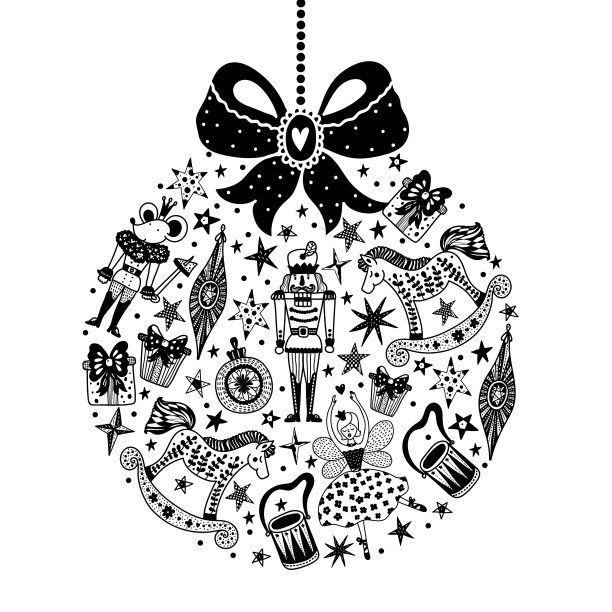 圣诞树球。黄金圣诞矢量卡。图片下载