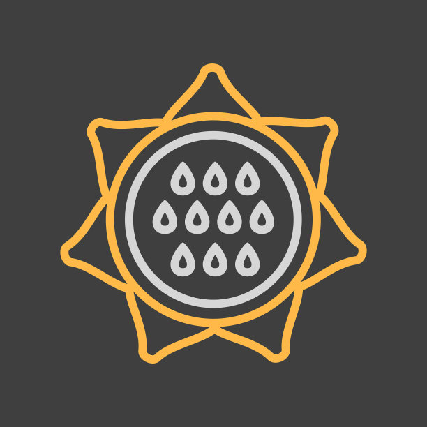 向日葵轮廓图标农业标志图图片下载