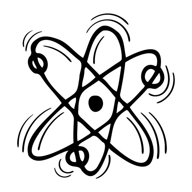 手绘分子图标轮廓孤立上图片下载