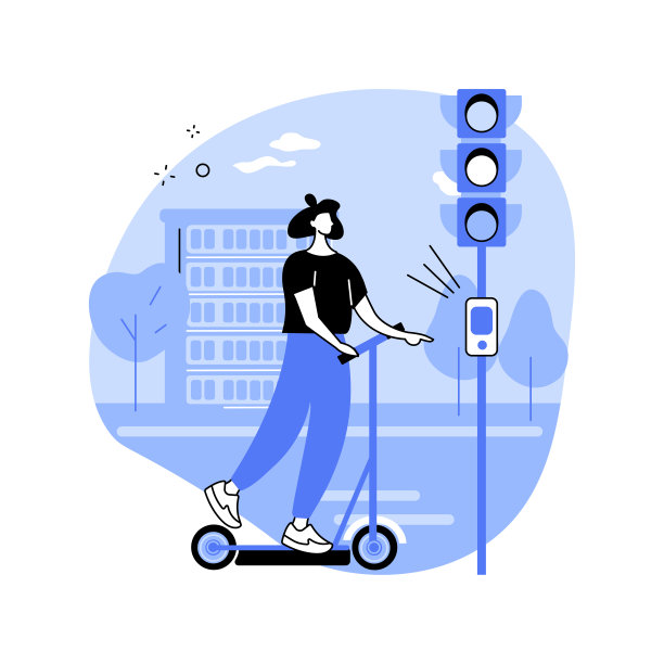 智能交通灯孤立卡通矢量插图。图片下载