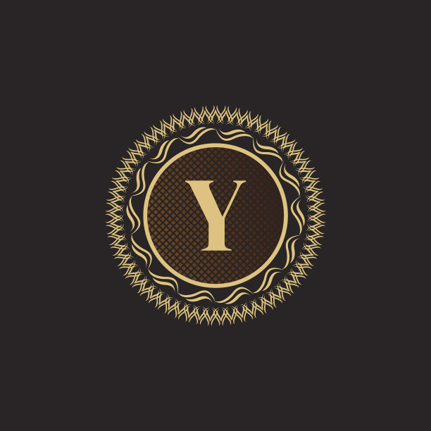 会徽字母金色字母组合设计豪华。图片下载