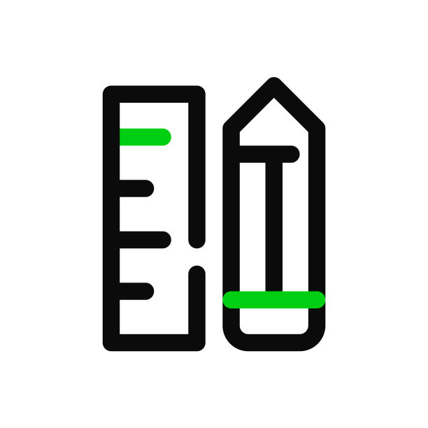 尺子和铅笔图标像素完美的编辑图片下载