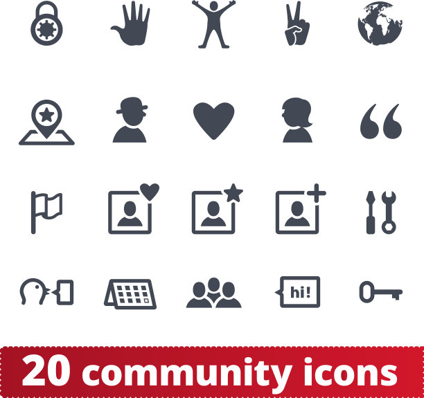 人们社区和交流图标设置图片下载