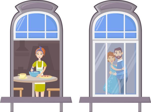 邻居在老房子的窗户房子的建筑图片下载