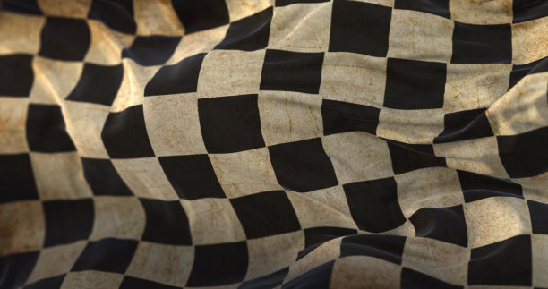 老方格旗迎风飘扬图片下载