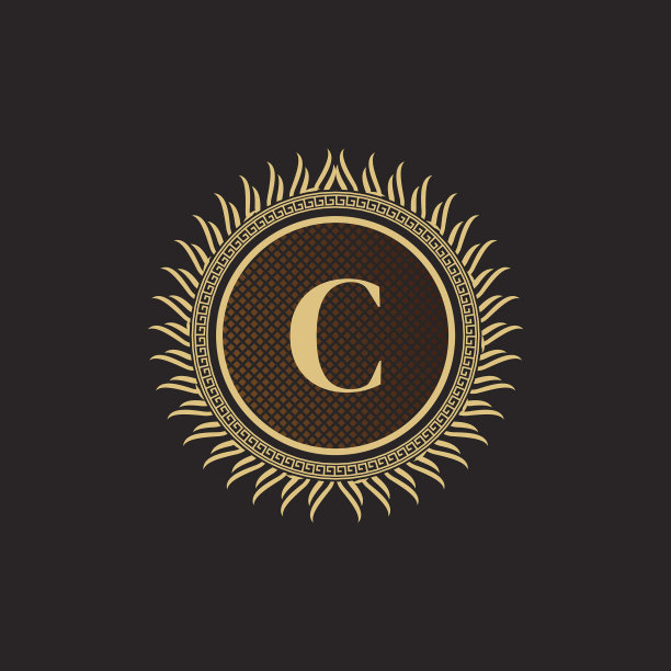 会徽字母c金色字母组合设计豪华图片下载