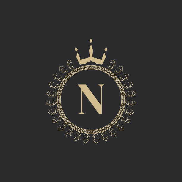首字母n带皇冠的纹章皇家框架图片下载