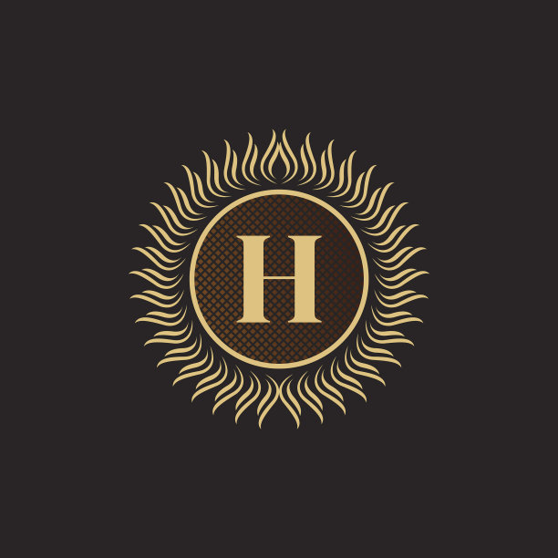 徽字母h金色字母组合设计豪华图片下载