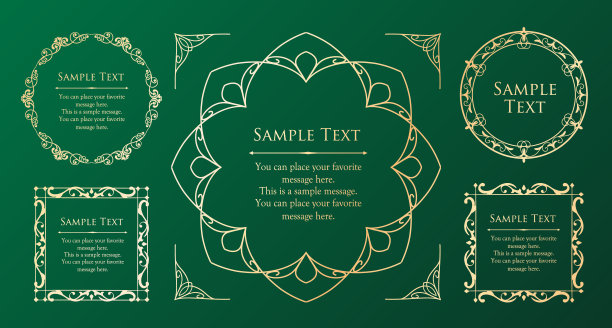 时尚的框架。设计模板。一副华丽的额头。图片下载