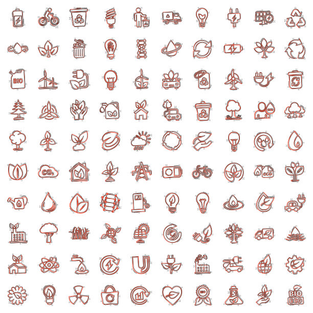 生态环境图标设置在漫画风格的生态图片下载