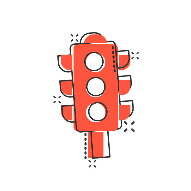 信号灯图标在漫画风格的交通灯图片下载