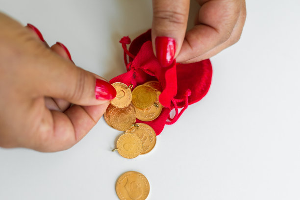 拿金币的女人图片下载