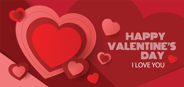 情人节快乐横幅设计图片下载