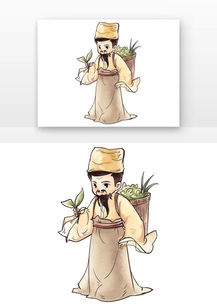 卡通医师采药图片下载