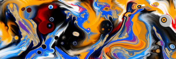 抽象bacground。多色丙烯酸浇铸流体艺术。三维演示图片下载