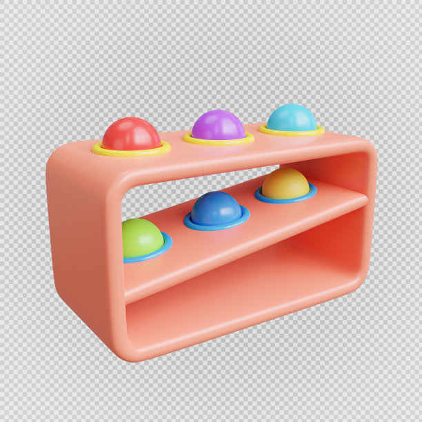 透明背景的儿童玩具3d渲染。图片下载