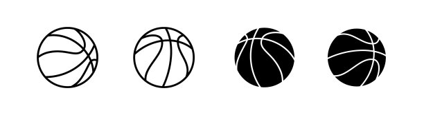 篮球图标设计元素剪纸艺术模板图片下载