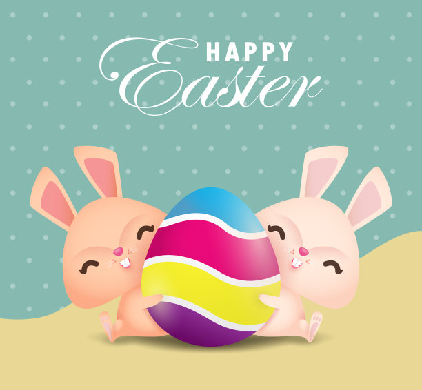 复活节快乐babkground小兔子兔子图片下载