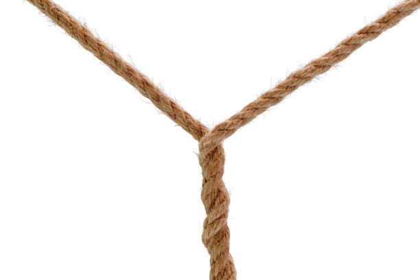 两条绷紧的绳子相互缠绕图片下载