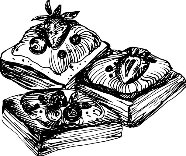 素描的食物图片下载