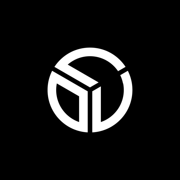 黑色背景上的LOU字母Logo设计图片下载