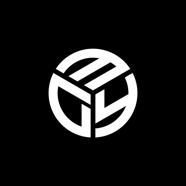 MDY字母标志，黑色背景图片下载
