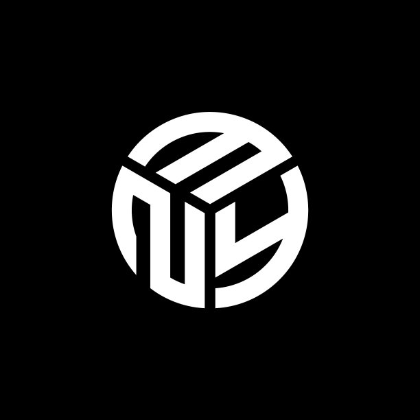 MNY字母标志设计，黑色背景图片下载